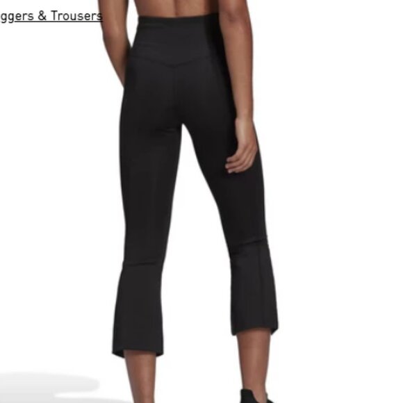 Adidas Women's Hyperglam Flared Rib Pants ~ Black ~ High Rise ~ SZ L - Picture 10 of 10